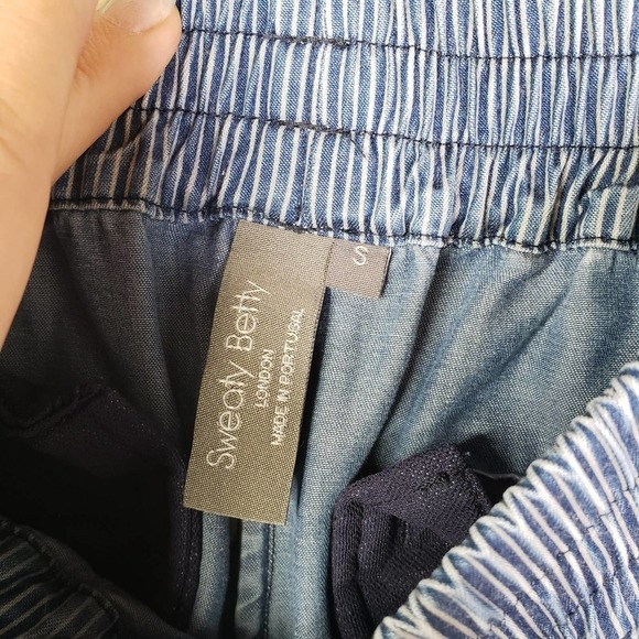 Sweaty Betty Twilight 7/8 Trouser S Blue Chambray Stripe Jogger - Picture 8 of 12